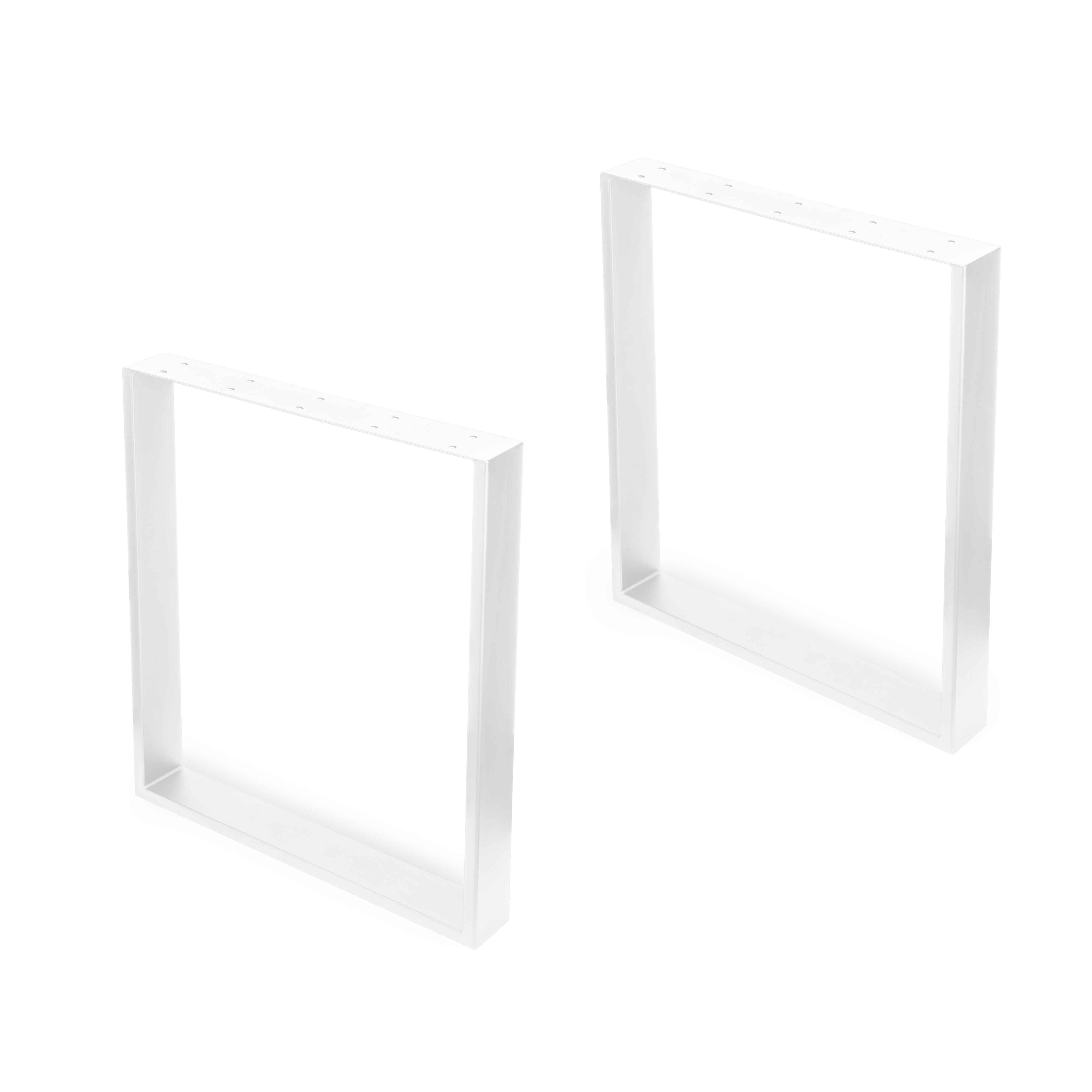 Juego de patas rectangulares Square para mesa, 600, Pintado blanco, Acero