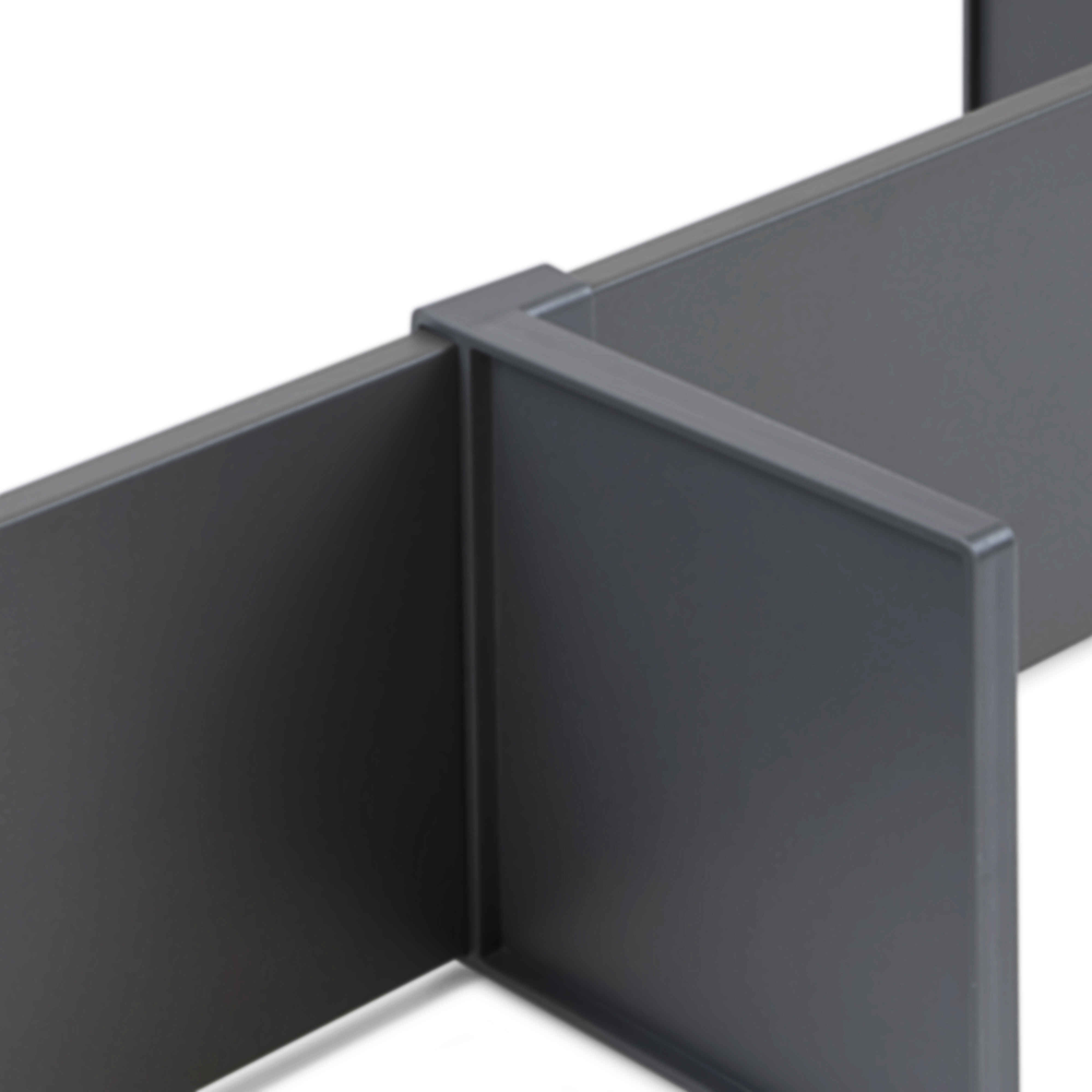 Juego de divisores para interior de cajones Vertex-Concept, 600, Gris antracita, Aluminio y Plástico
