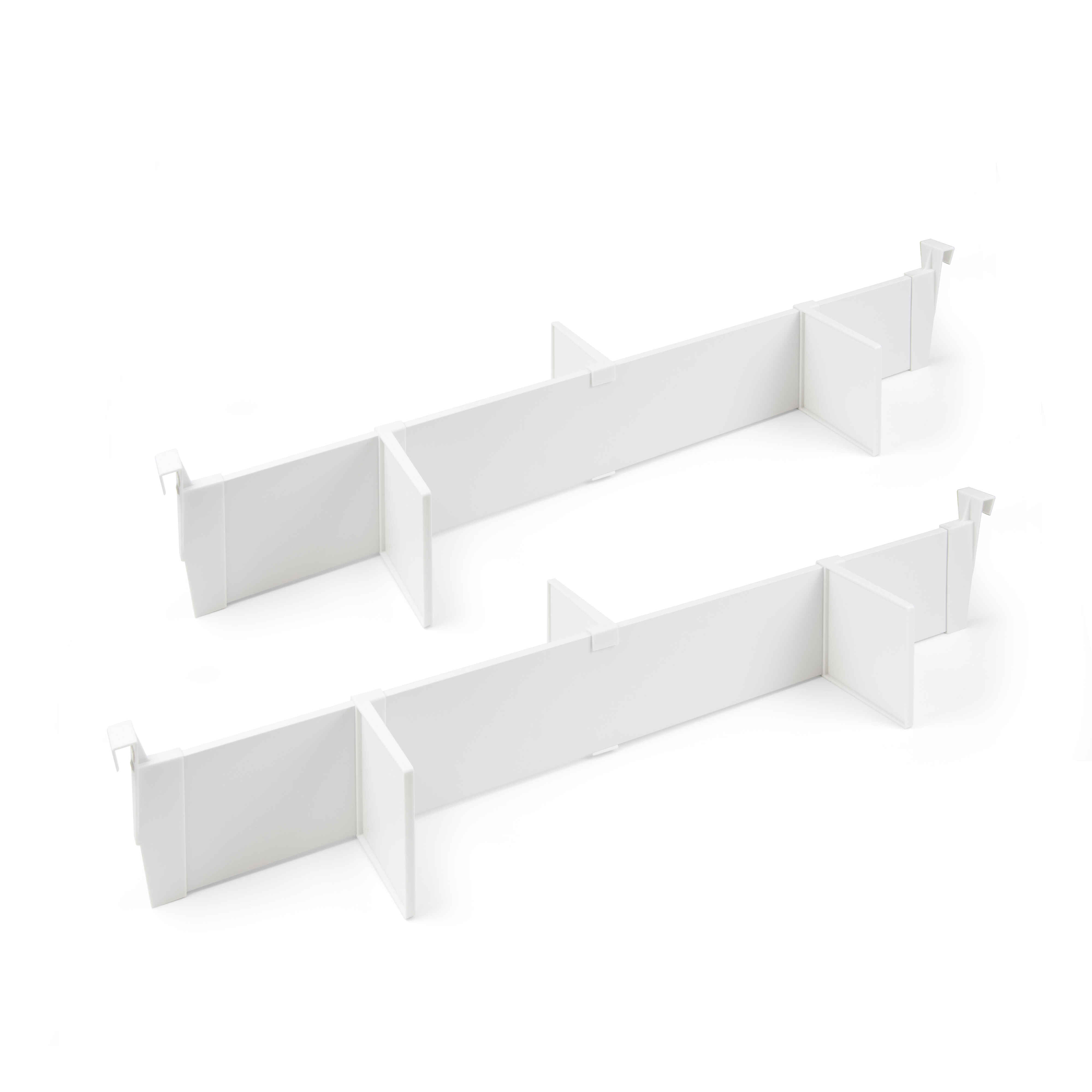 Juego de divisores para interior de cajones Vertex-Concept, 900, Pintado blanco, Aluminio y Plástico