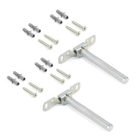 Juego de soportes ocultos para estante de madera Mirage, Acero, Cincado