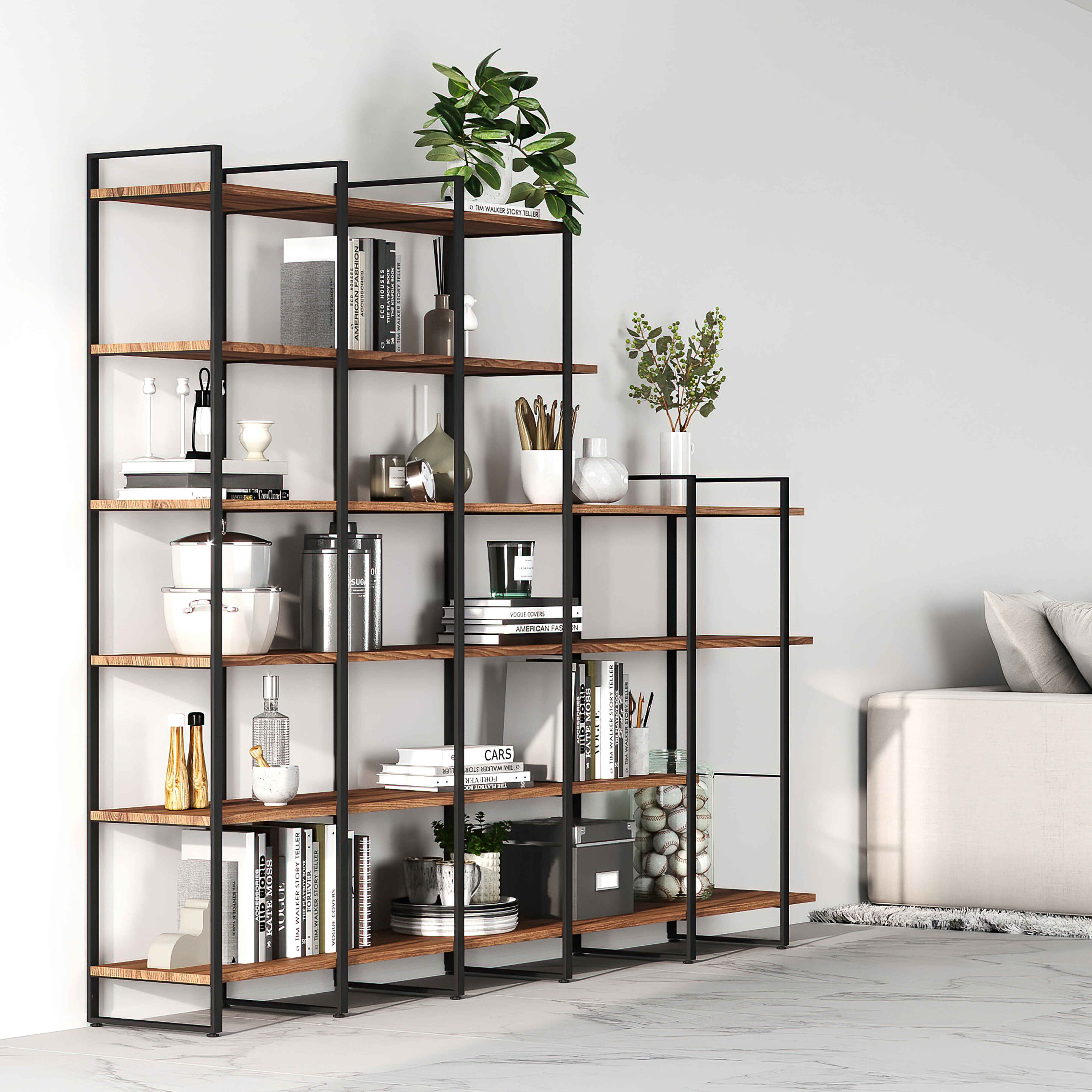 Estructura para estantería Lader, 1150, Pintado negro, Acero