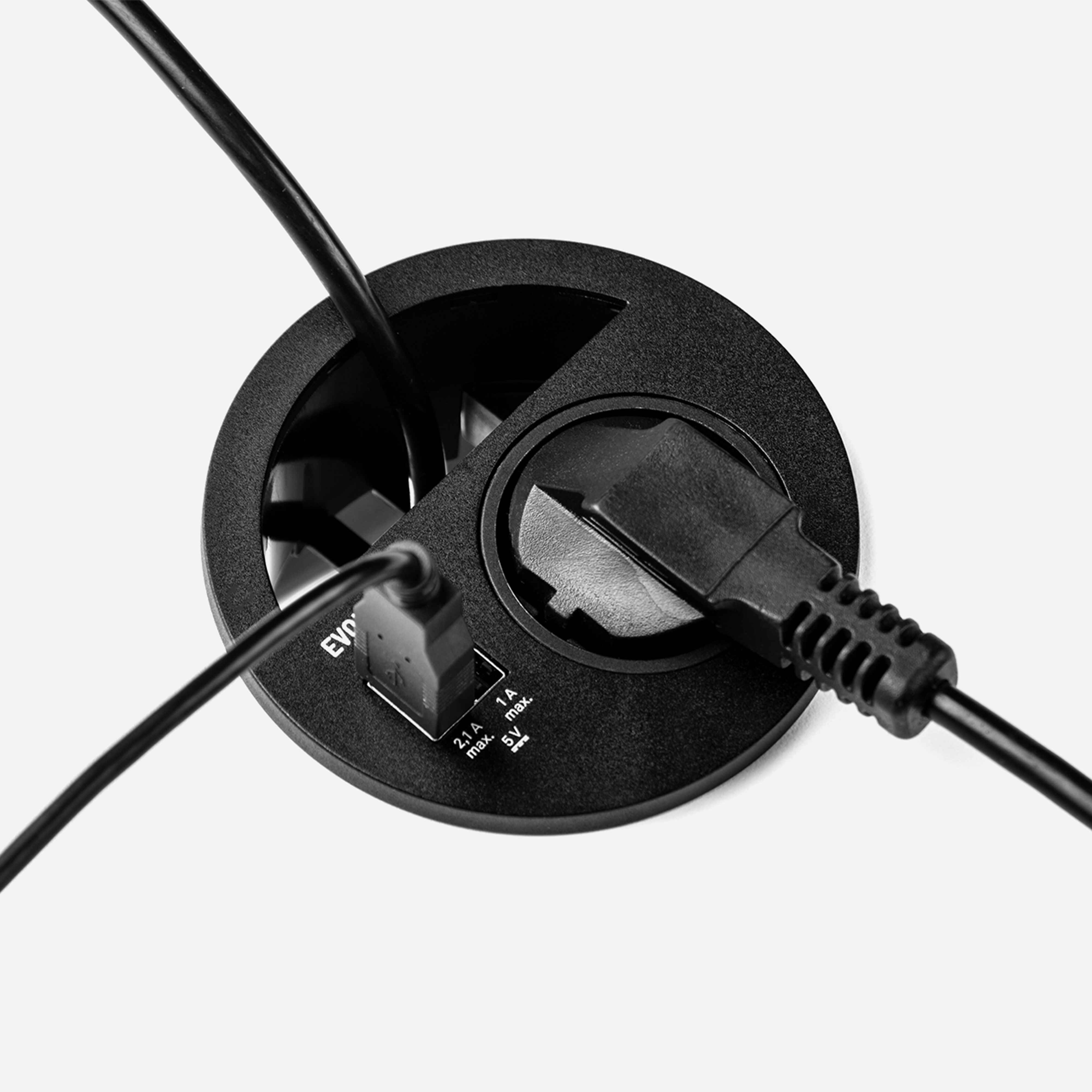Multiconector Circle 80, Pintado negro, Plástico