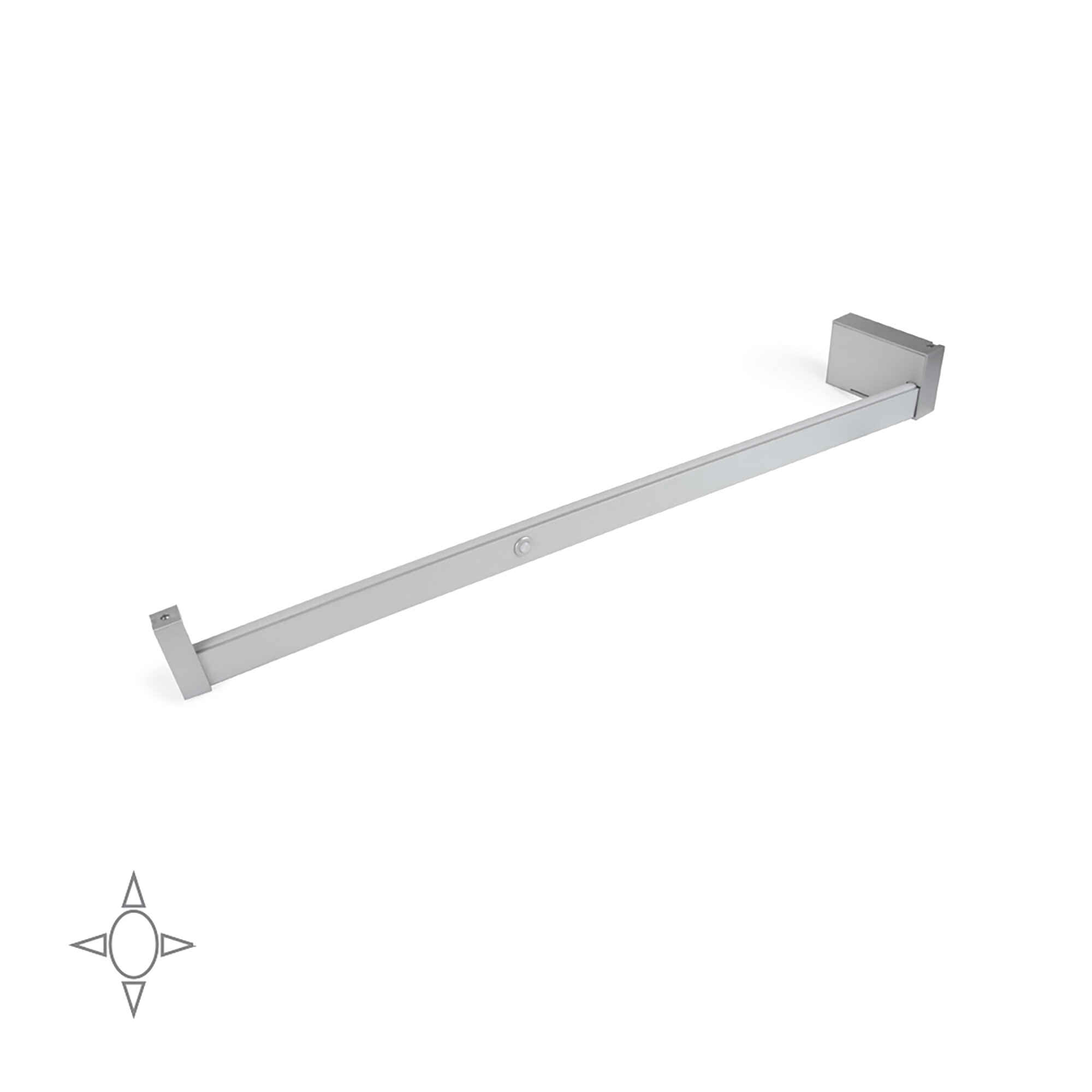 Barra para armario con luz LED Castor, batería extraible y sensor de movimiento, 708, Anodizado mate