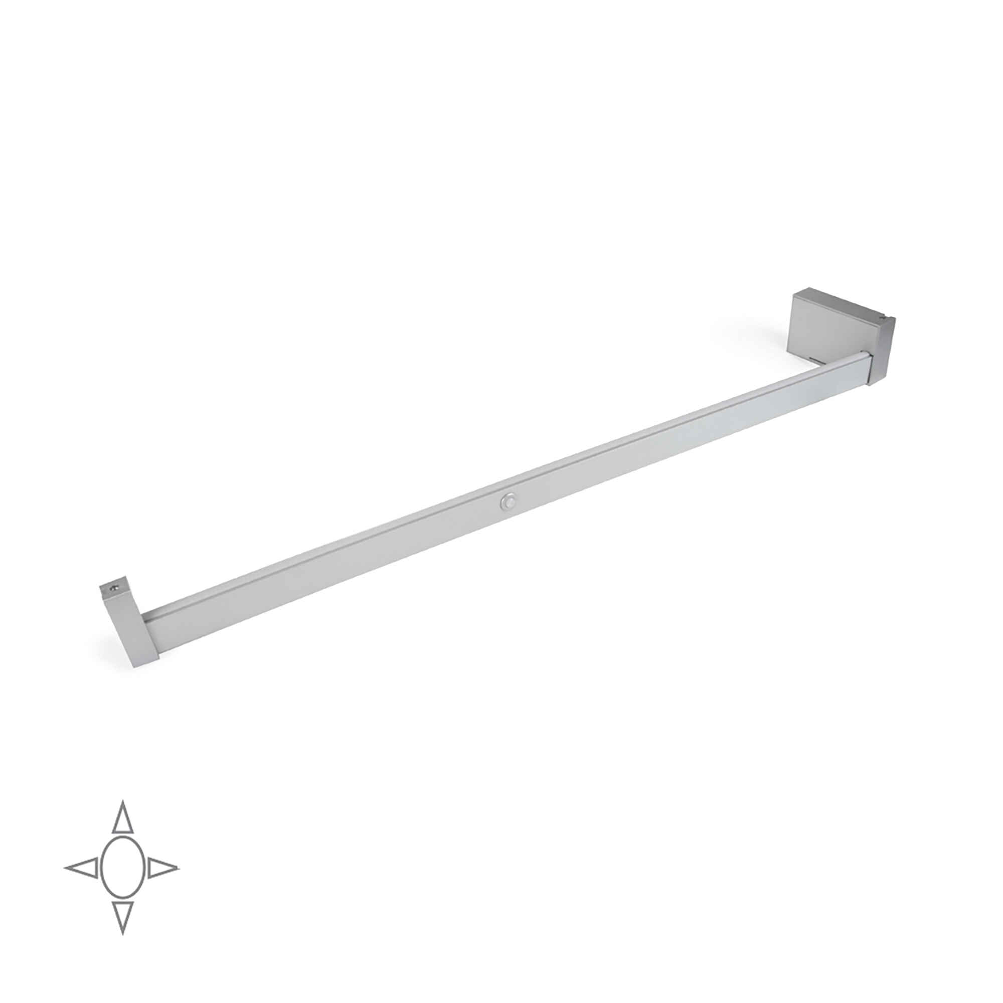 Barra para armario con luz LED Castor, batería extraible y sensor de movimiento, 858, Anodizado mate