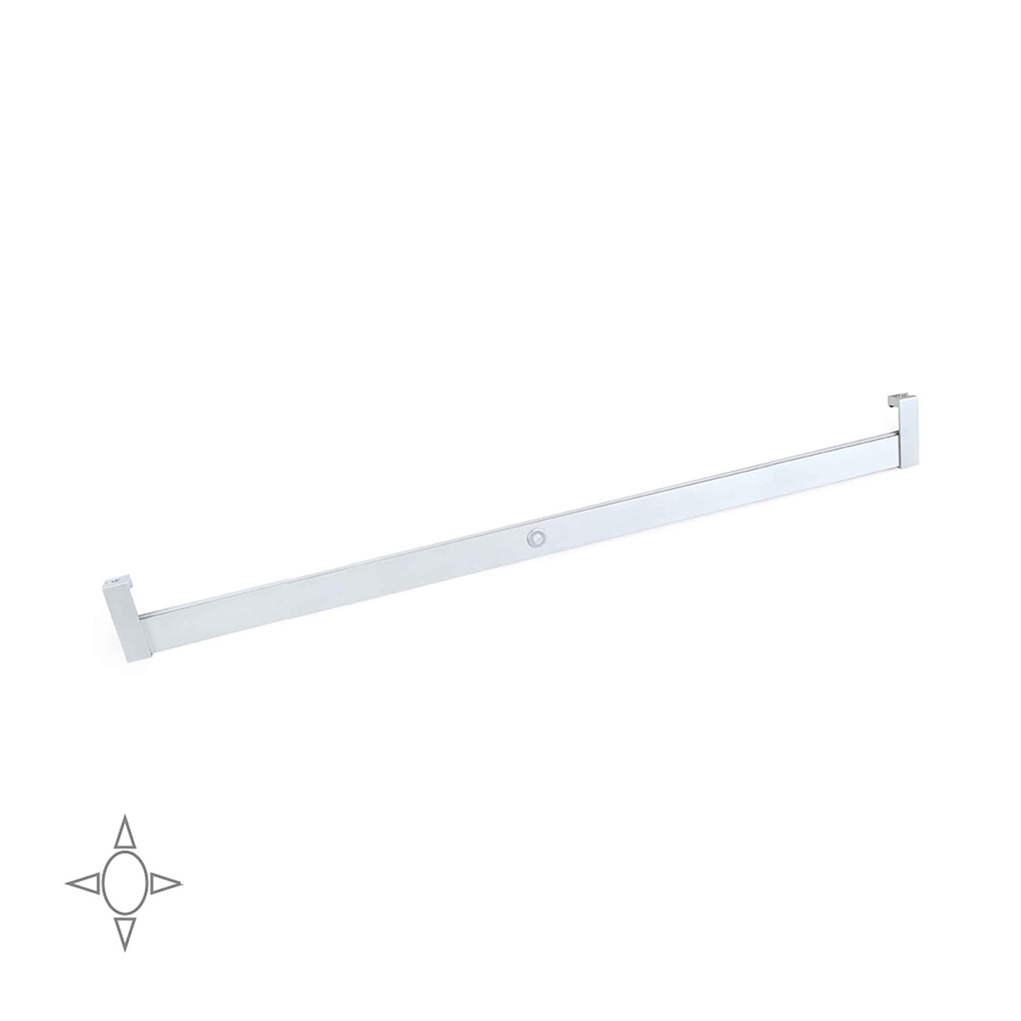 Barra para armario con luz LED Polux con sensor de movimiento (12V DC), 1.008, Anodizado mate, Plástico y Aluminio