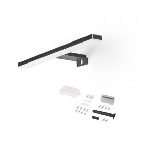 Foco LED para espejo de baño Leo (AC 230V 50Hz), 6 W, Pintado negro, Plástico