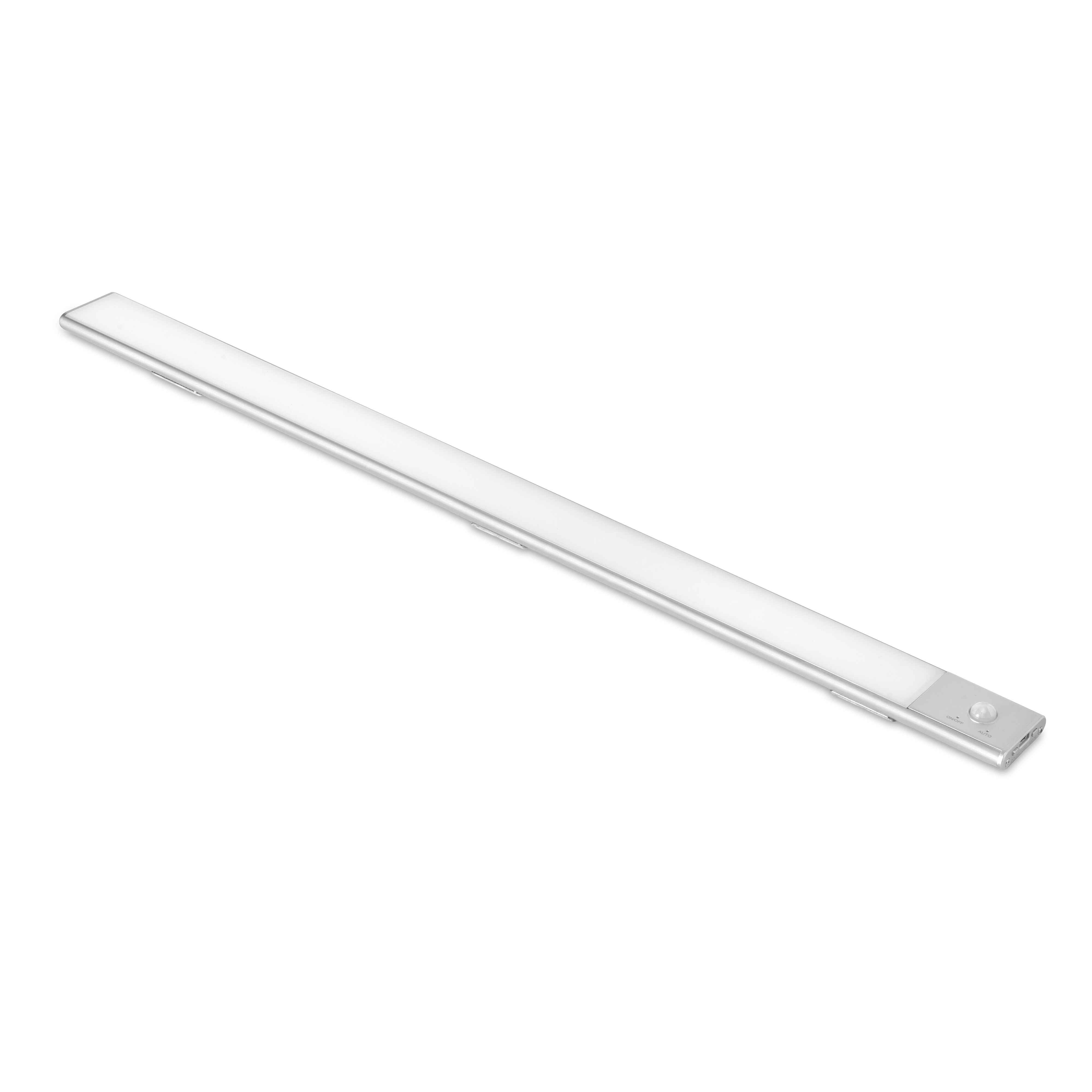 Aplique LED recargable por USB Kaus con sensor de movimiento, L 600 mm, Anodizado mate, Plástico y Aluminio