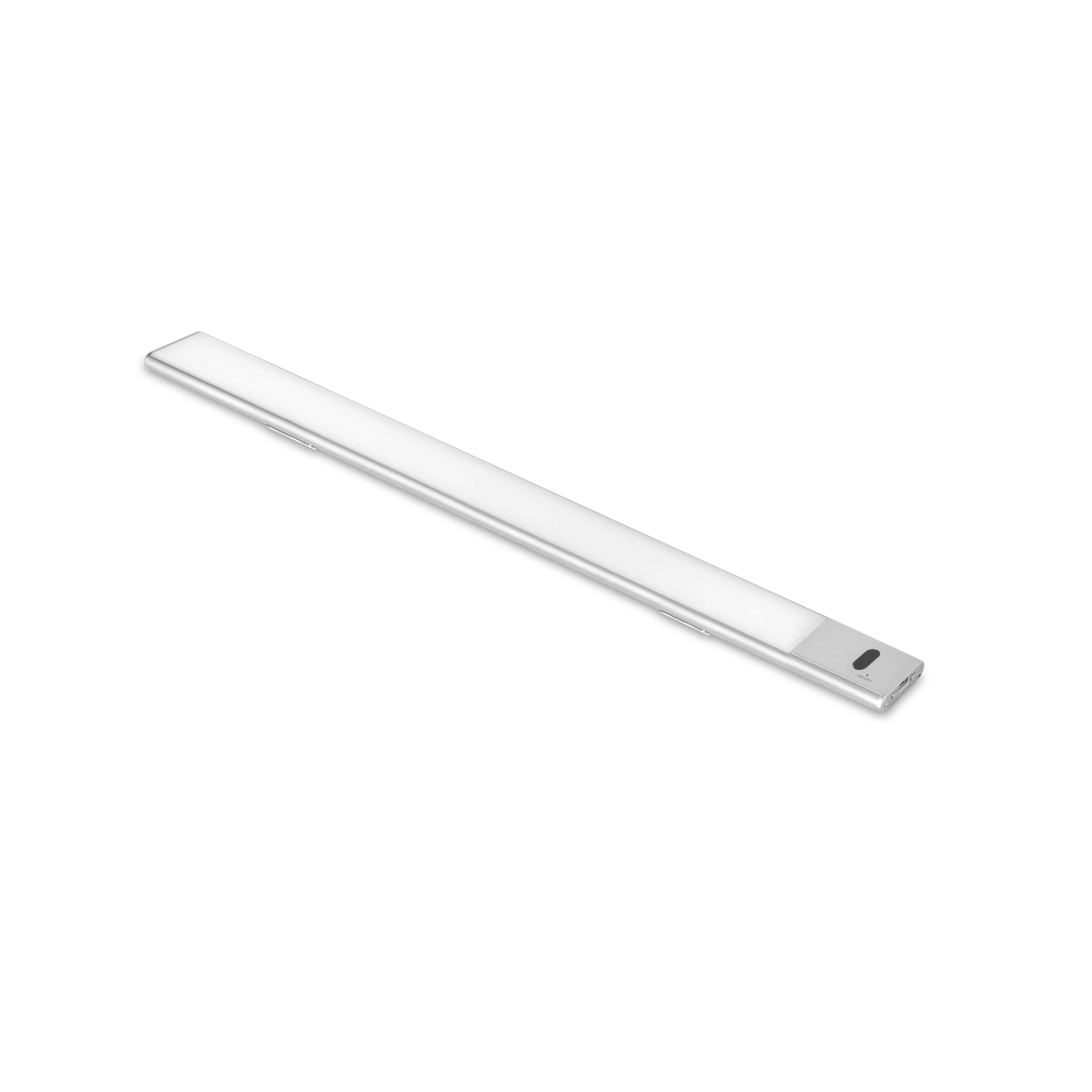 Aplique LED recargable por USB Kaus con sensor táctil de proximidad, L 400 mm, Anodizado mate, Plástico y Aluminio