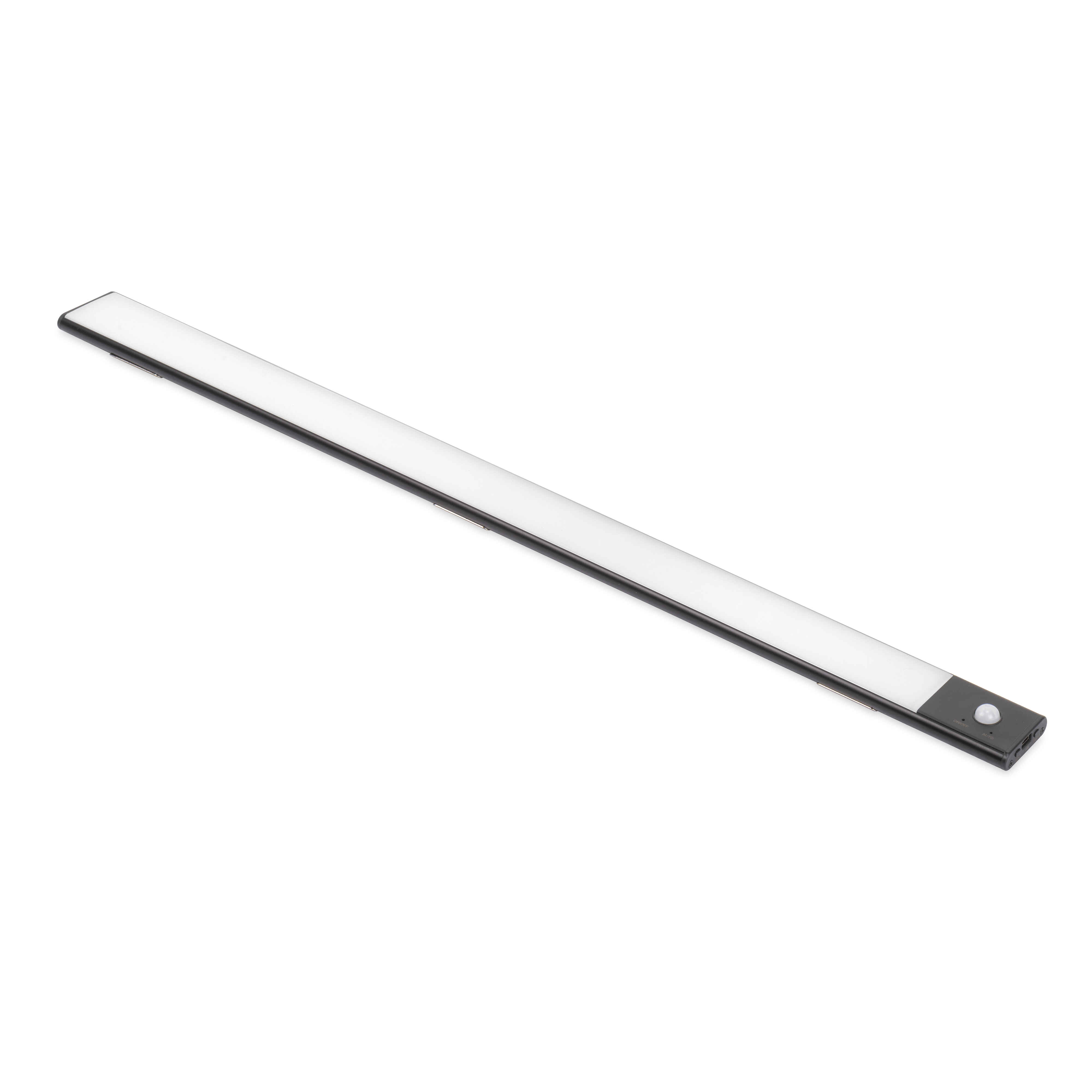 Aplique LED recargable por USB Kaus Black con sensor de movimiento, L400mm, Plástico y Aluminio, Pintado negro