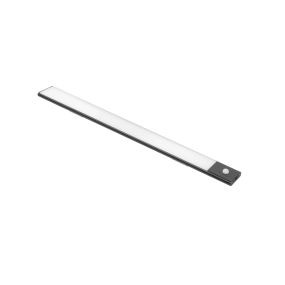 Aplique LED recargable por USB Kaus Black con sensor de movimiento, L600mm, Plástico y Aluminio, Pintado negro
