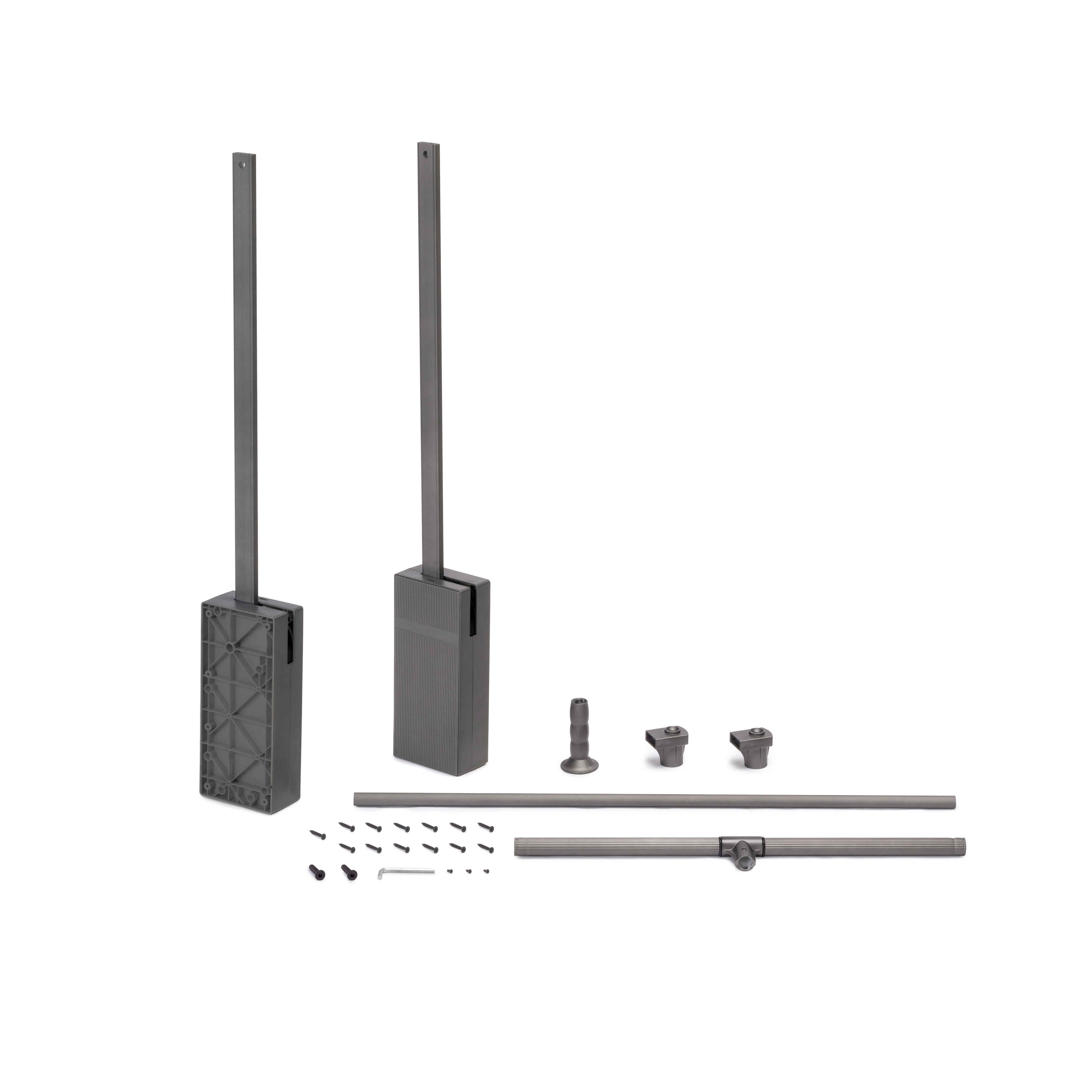 Colgador abatible para armario Sway, ancho regulable 600 - 830mm, Acero, Aluminio y Plástico, Pintado Titanio
