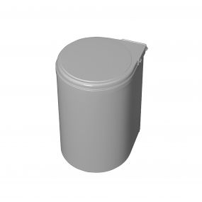 Contenedor de reciclaje para fijación a puerta con vaso de 13L, Plástico gris, Plástico