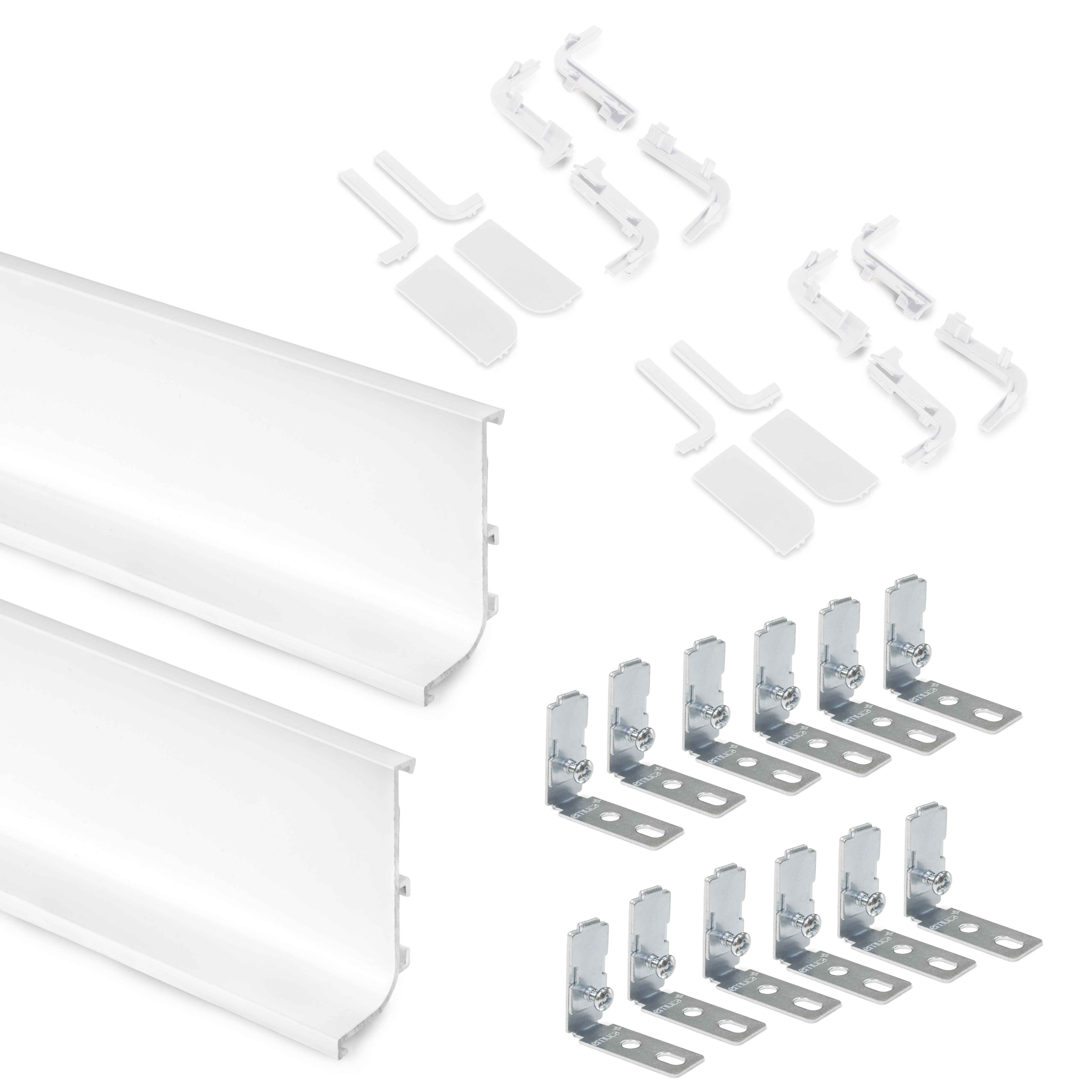 Kit de perfil Gola superior para muebles de cocina, Pintado blanco, Aluminio