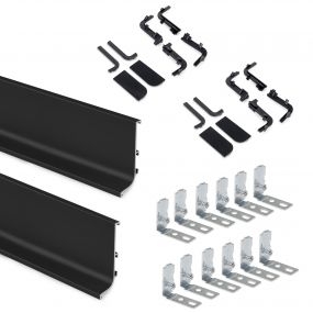 Kit de perfil Gola superior para muebles de cocina, Pintado negro, Aluminio