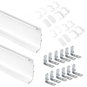 Kit de perfil Gola central para muebles de cocina, Pintado blanco, Aluminio