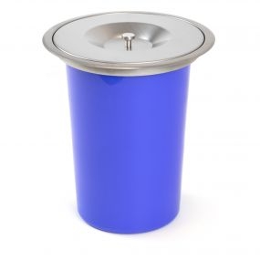 Cubo de basura empotrable Recycle para encimera de cocina, 8 litros, Acero inoxidable, Acero inoxidable y Plástico