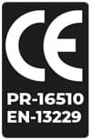 CE: marcado europeo que acredita que el producto cumple con los requisitos legales y técnicos. PR-16510: Norma Europea para aparatos independientes que utilizan combustibles sólidos. Esta norma entrará en vigor en los próximos años. EN-13229: Norma Europea para aparatos insertables, incluidos hogares abiertos, que usan combustible sólido. CE/EN-13229/PR-16510