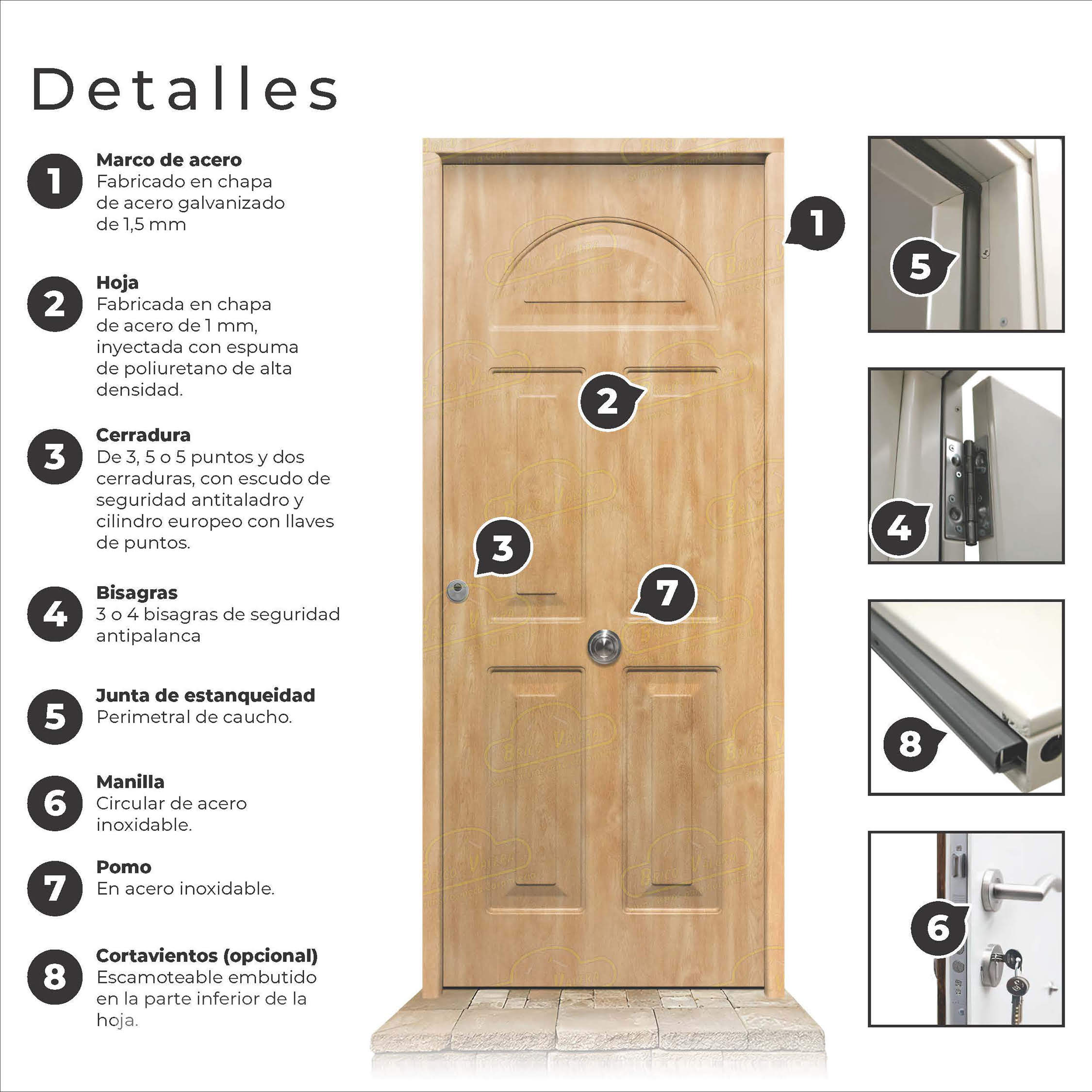 Puerta Galvanizada Coral / Coral Roble Saga 100