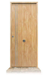 Puerta Galvanizada Iris FM / 1110 Roble Saga 100