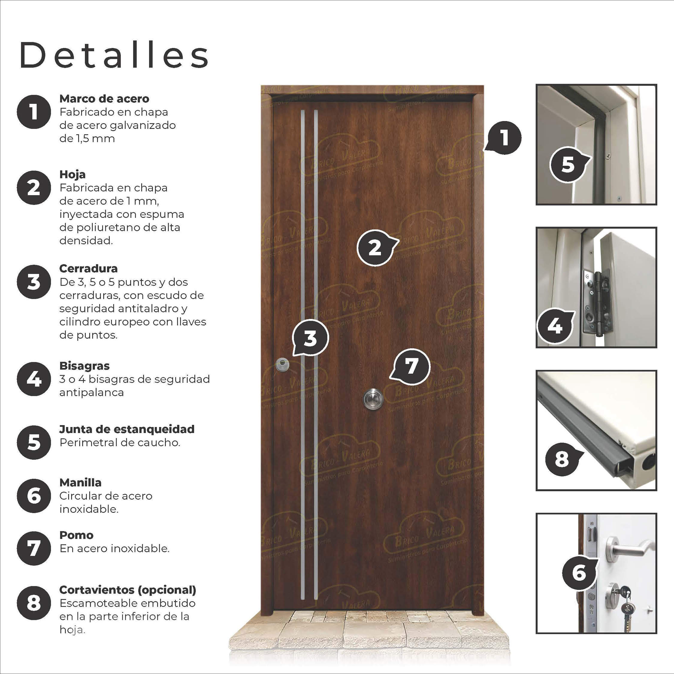 Puerta Galvanizada Iris FM / 1110 Saga 100 Blanca (Cara Interior Lisa)