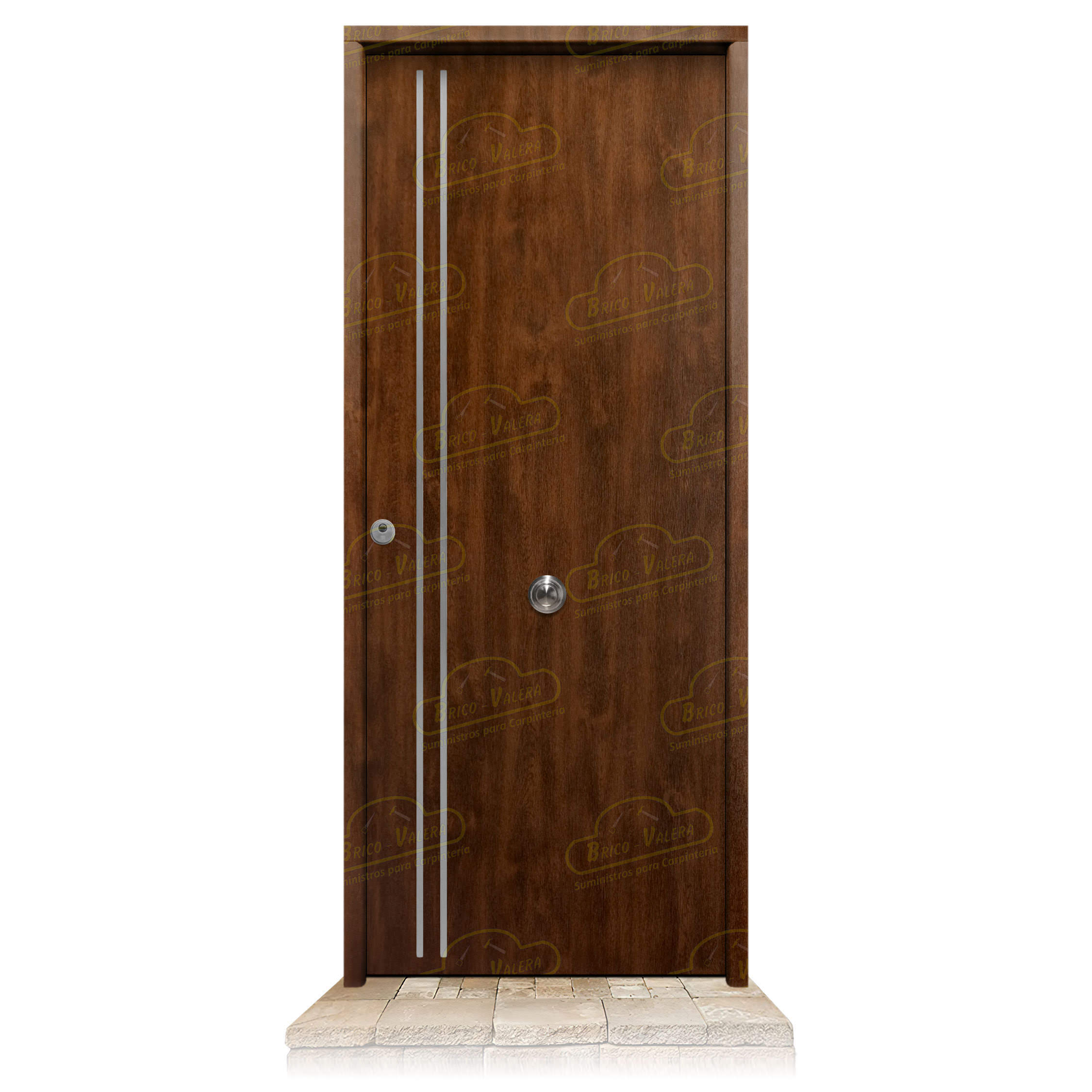 Puerta Galvanizada Iris FM / 1110 Roble Viejo Saga 100