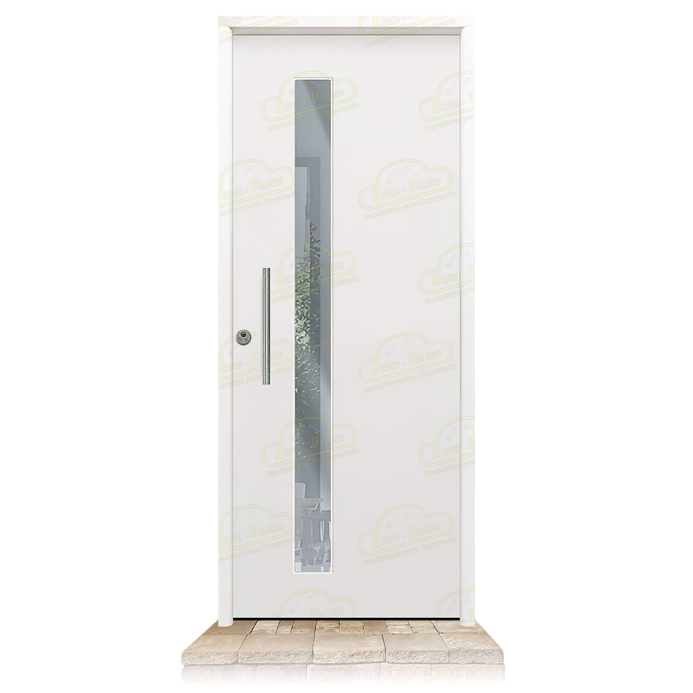 Puerta 1110-CR / 1110 Saga 100 Cristal Blanca (Cara Interior Lisa)
