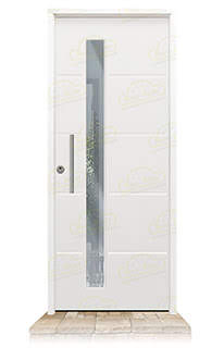 Puerta Galvanizada Cintia-CRL / 1110 Cristal Blanca Saga 100