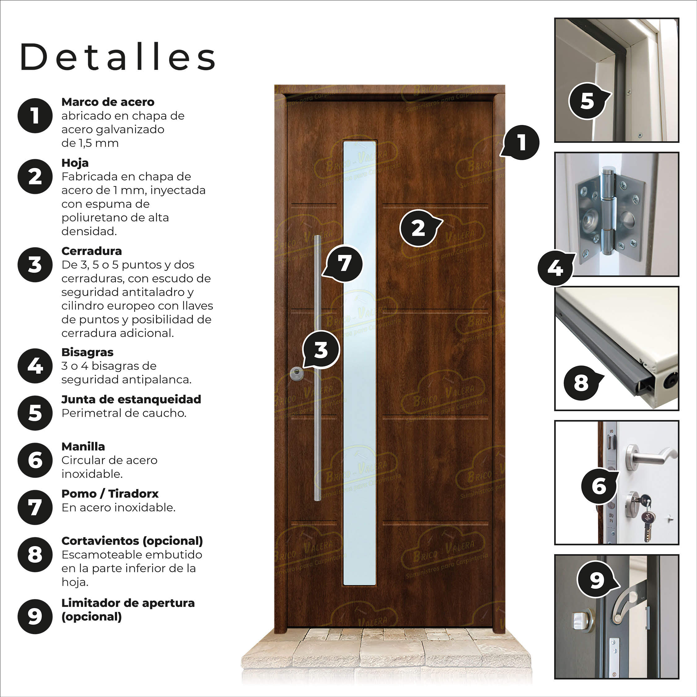 Puerta Galvanizada Cintia-CRL Cristal Una Cara Roble Viejo Saga 100