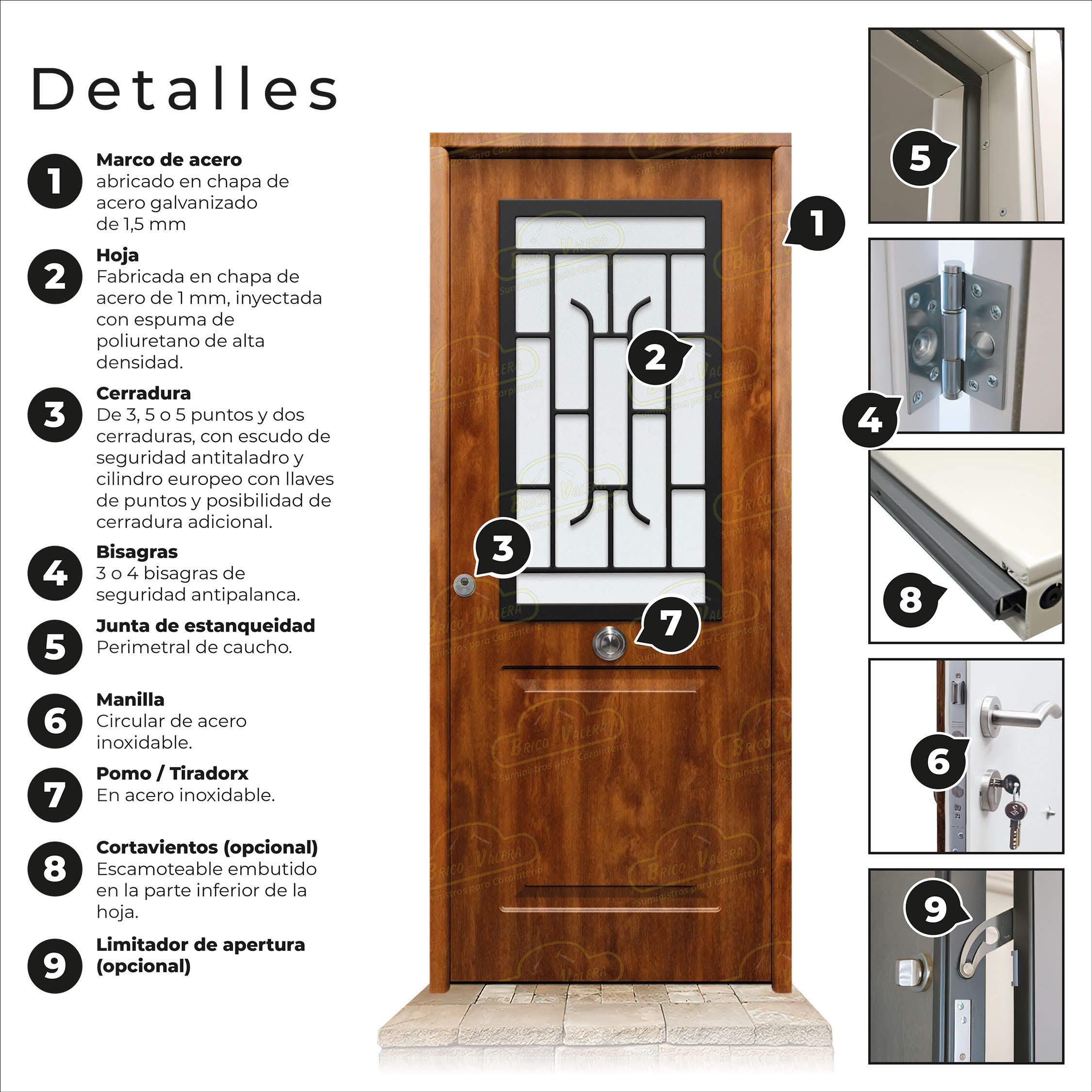 Puerta Galvanizada Clas-CR-Reja / Clas Cristal Embero Saga 100