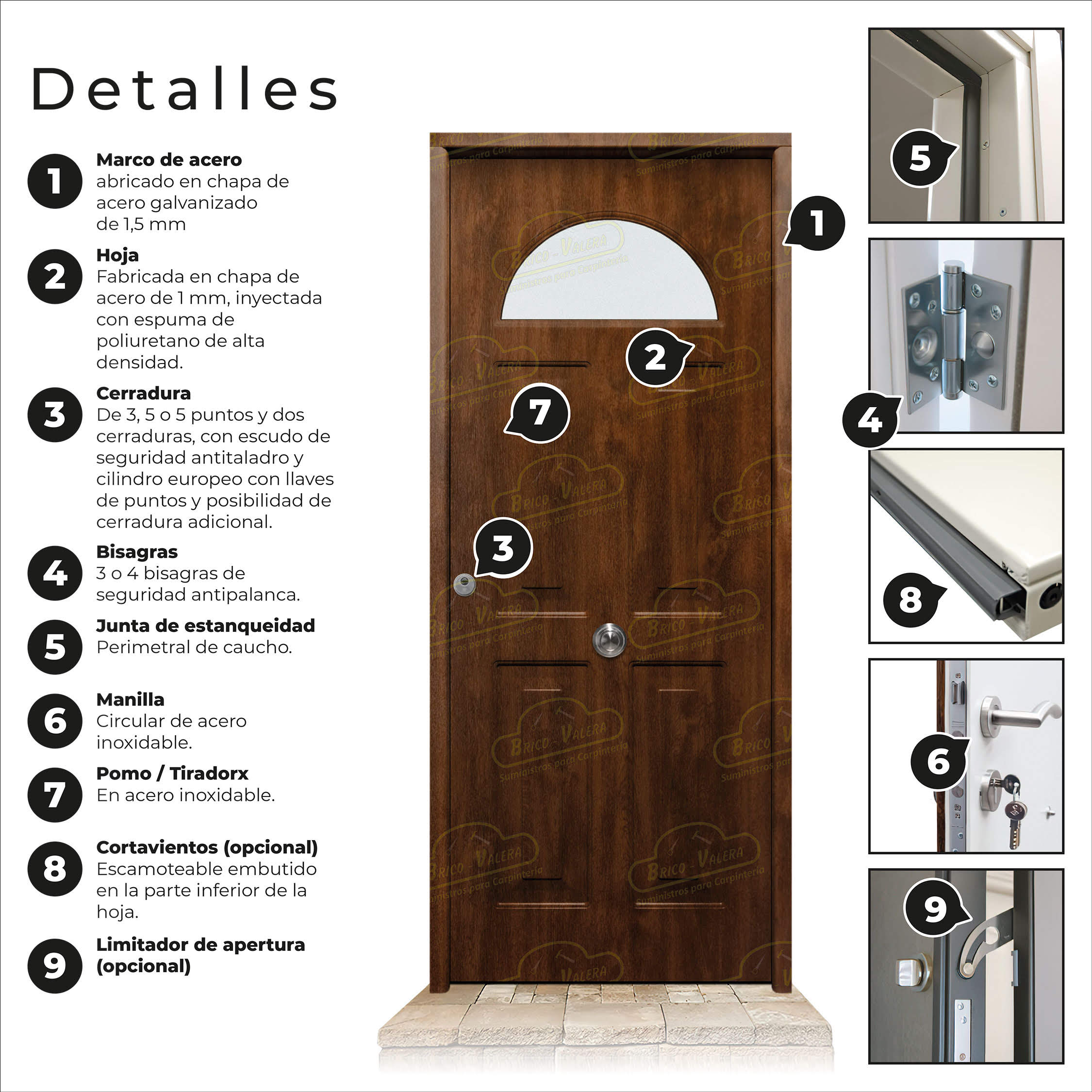 Puerta Galvanizada Coral-CR / Coral-Cr Cristal Roble Viejo Saga 100