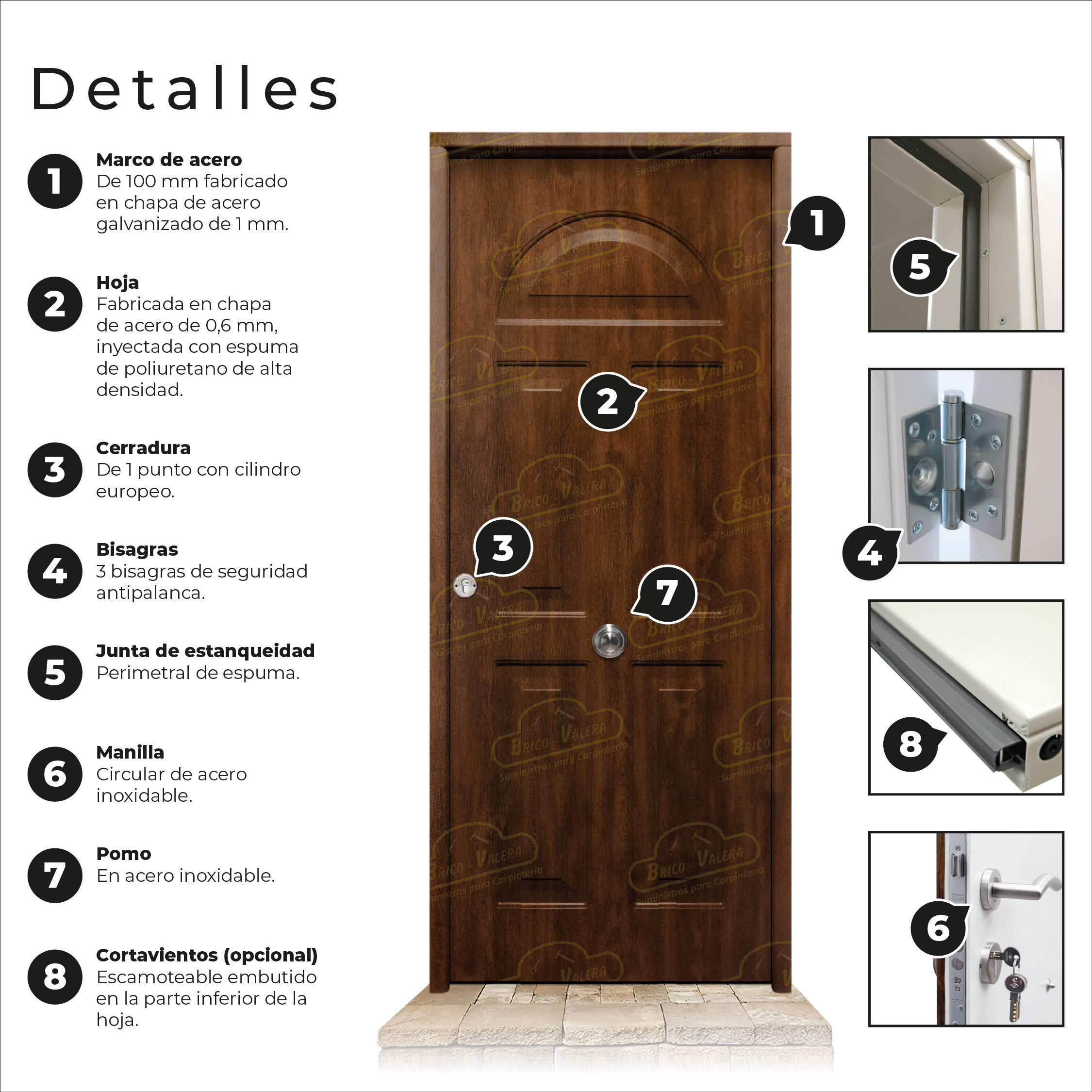 Puerta Galvanizada Coral LM Roble Viejo Saga M-100