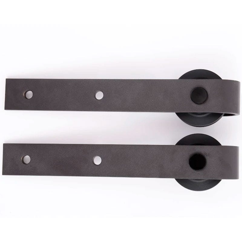 200 cm Herraje para Puerta Corredera de Madera Kit de Accesorios Guía de Riel con Tornillos Carga Máx. 90 kg Acero al Carbono Marrón