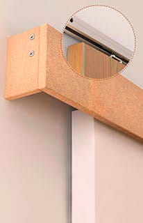 Kit de Herrajes para Puerta Corredera 200 cm Guía de Puerta Corrediza Riel Madera Accesorios Aleación de Aluminio Marrón