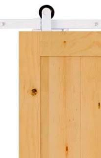 183 cm Herraje para Puerta Corredera Kit de Accesorios para Puerta Corrediza de Madera con Guía de Suelo Riel de Acero al Carbono Blanco