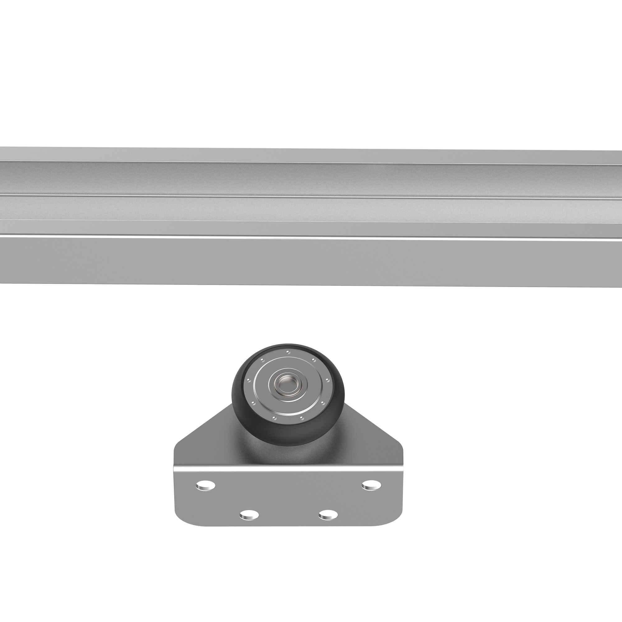 Herraje para Puerta Corredera 186 cm Kit Guía de Accesorios para Puerta Corrediza de Madera con Riel de Metal y 2 Poleas Plateado
