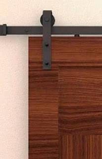 200 cm Herraje para Puerta Corredera de Madera Kit de Accesorios Guía de Riel con Tornillos Carga Máx. 90 kg Acero al Carbono Marrón