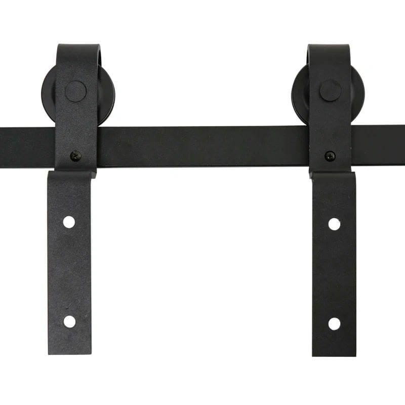 Herrajes Puerta Corredera 200 cm Kit de Acero al Carbono Accesorios para 2 Puertas Deslizantes de Madera de 100 cm de Ancho Baño Domitorio Cocina