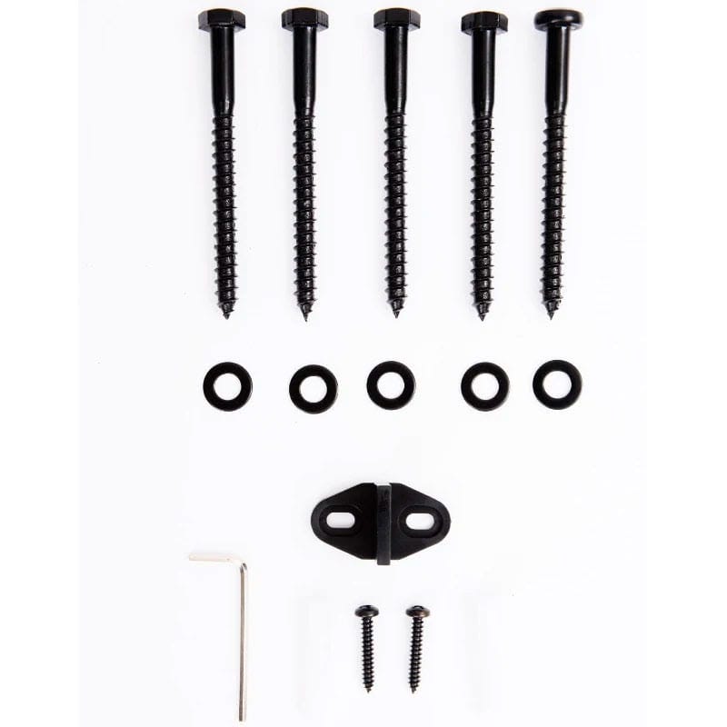 200 cm Herraje para Puerta Corredera de Madera Kit de Accesorios Guía de Riel con Tornillos Carga Máx. 90 kg Acero al Carbono Marrón