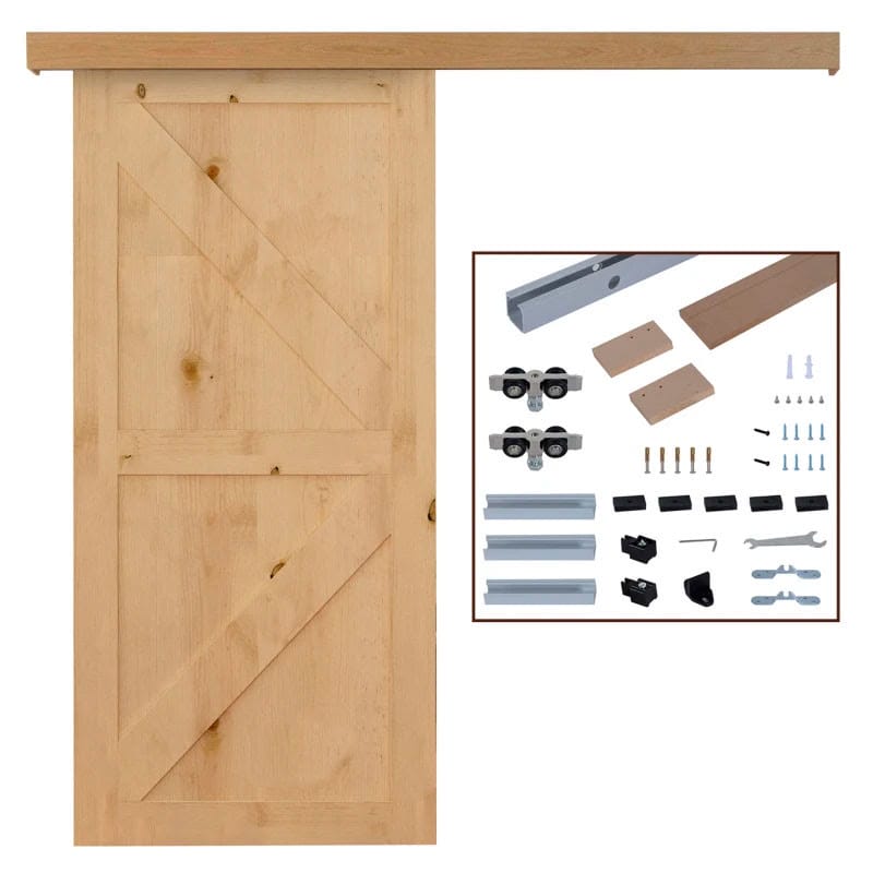 Kit de Herrajes para Puerta Corredera 200 cm Guía de Puerta Corrediza Riel Madera Accesorios Aleación de Aluminio Marrón