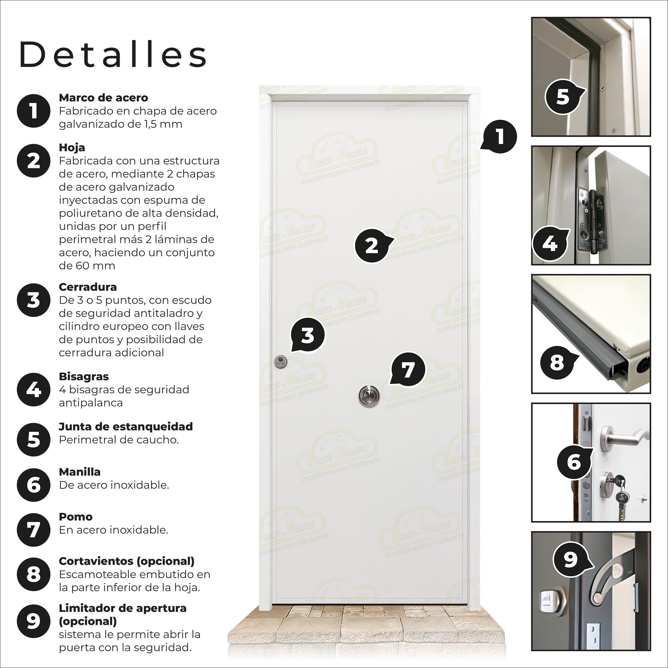 Puerta Acorazada 1110 Blanca Sagacor 100