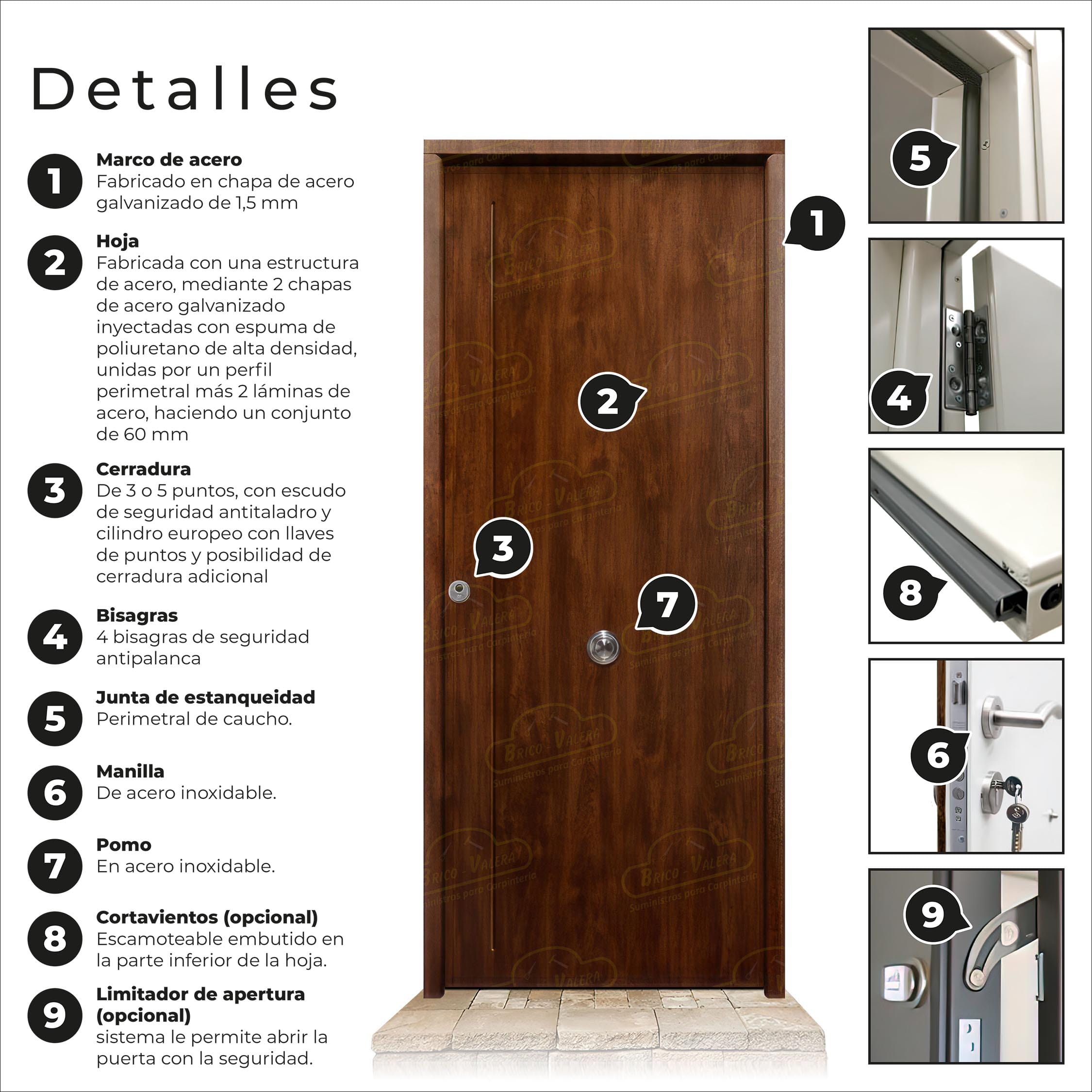 Puerta Acorazada 1120 Roble Viejo Sagacor 100