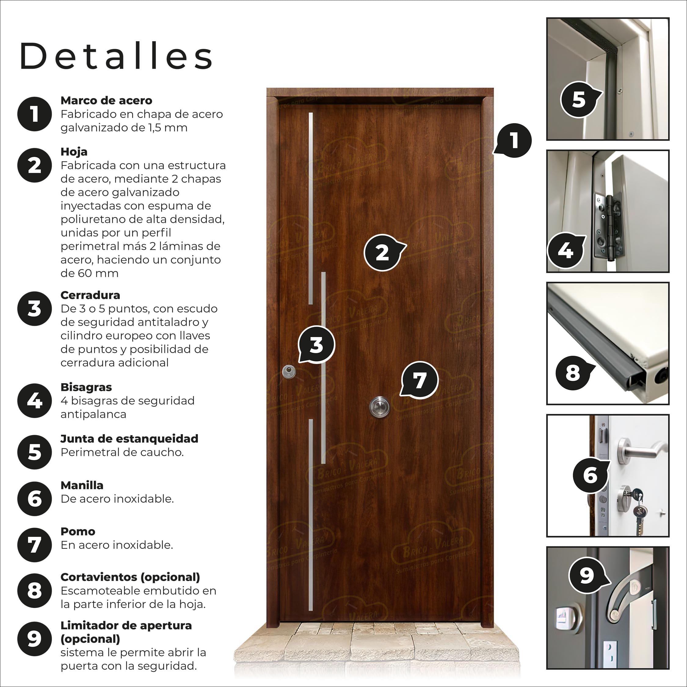 Puerta Acorazada Acacia FM Roble Viejo Sagacor 100