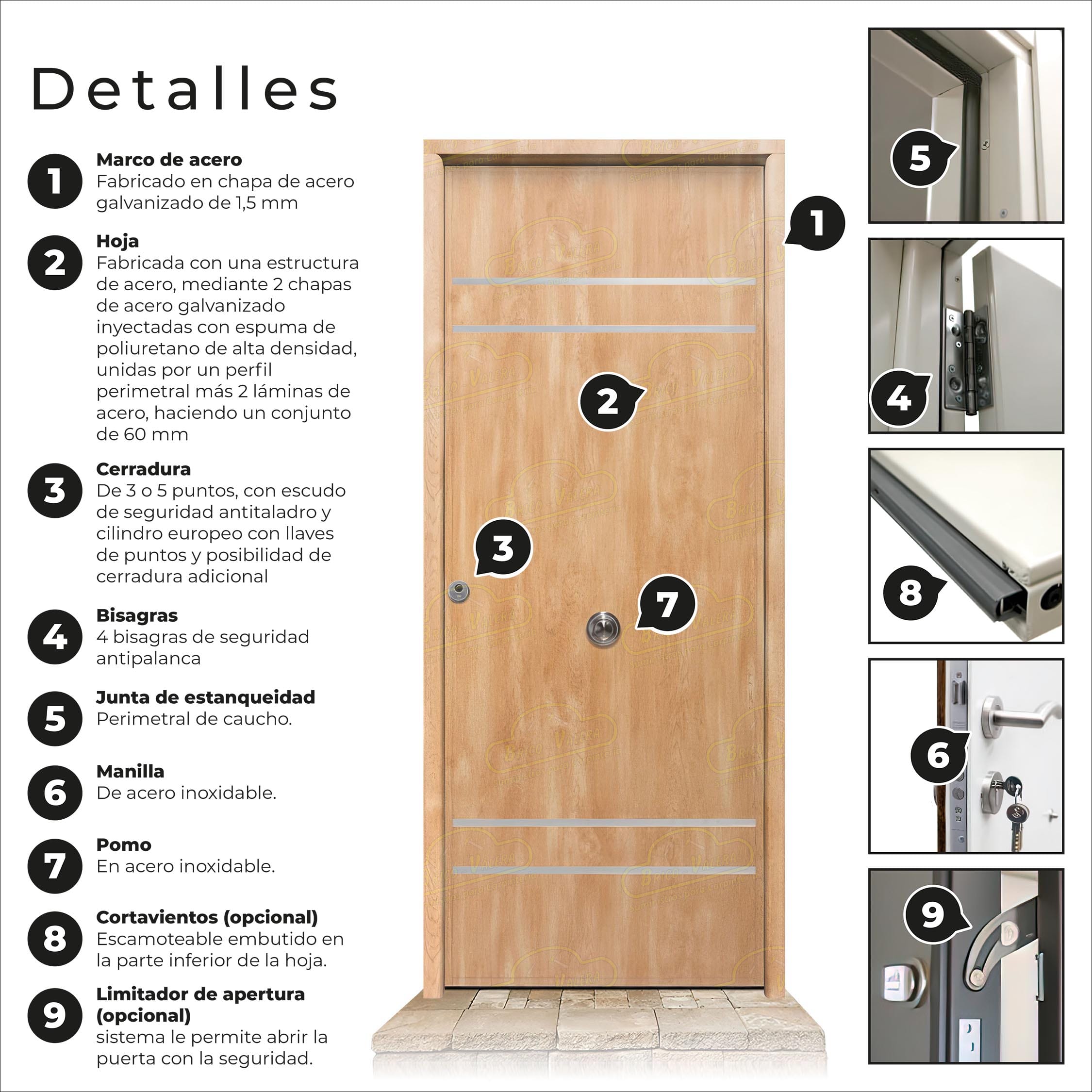 Puerta Acorazada Azalea FM Roble Sagacor 100
