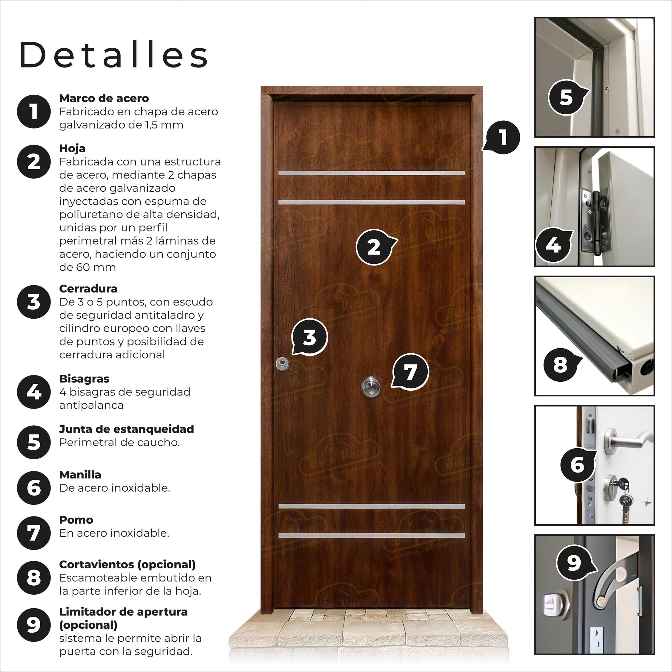 Puerta Acorazada Azalea FM Roble Viejo Sagacor 100