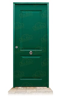 Puerta Acorazada Clásica Verde Musgo 6005 Sagacor 100