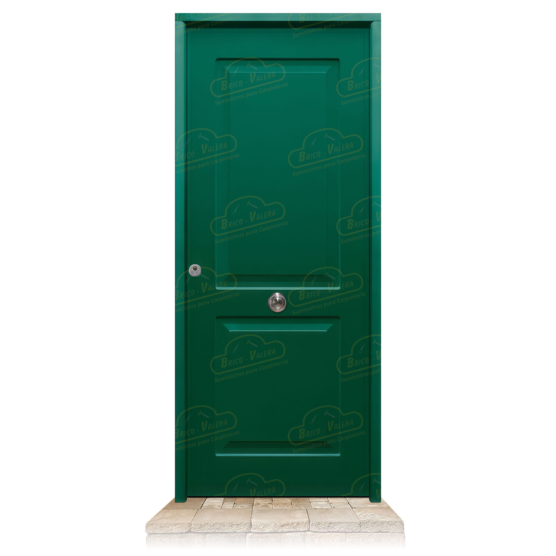 Puerta Acorazada Clásica Verde Musgo 6005 Sagacor 100