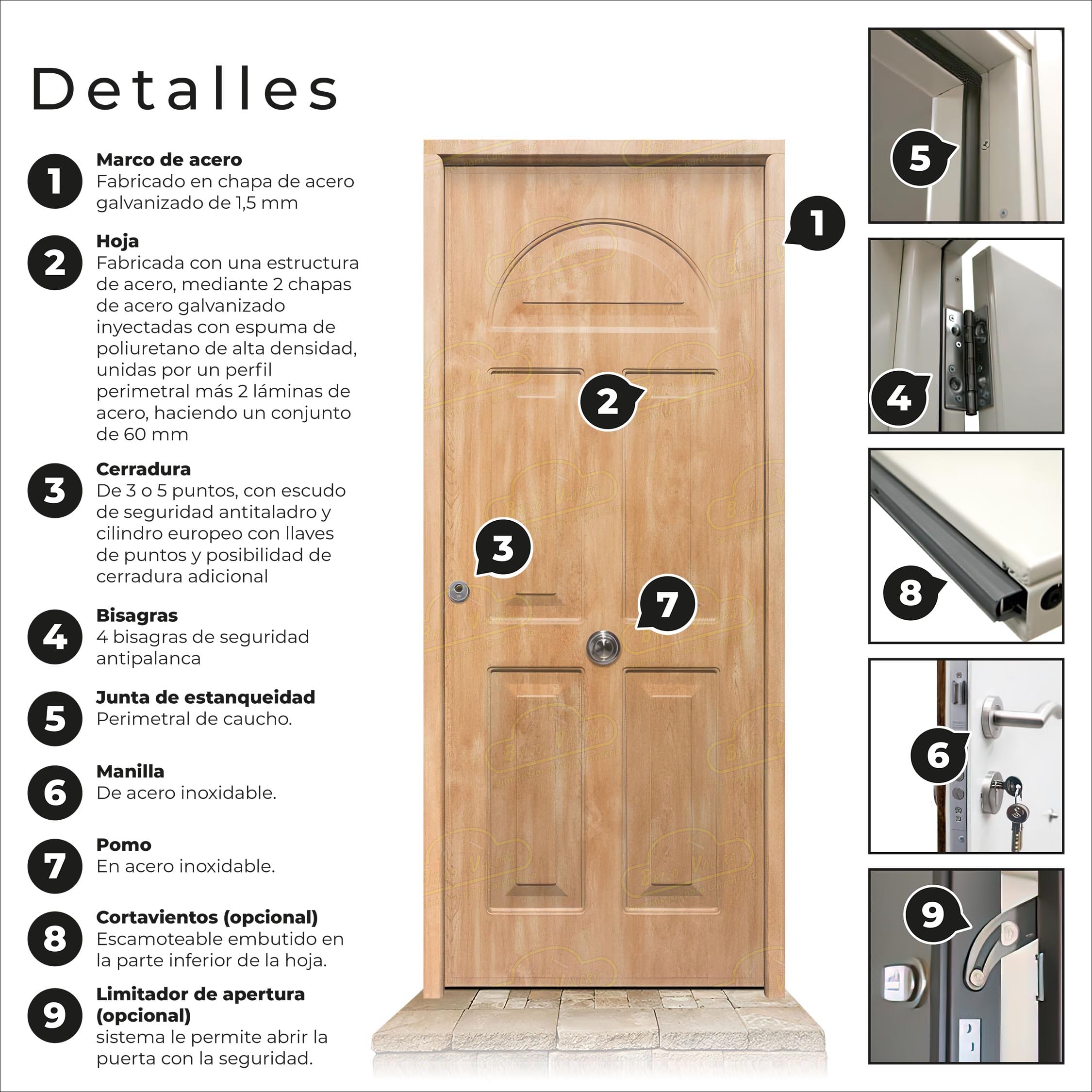 Puerta Acorazada Coral Roble Sagacor 100