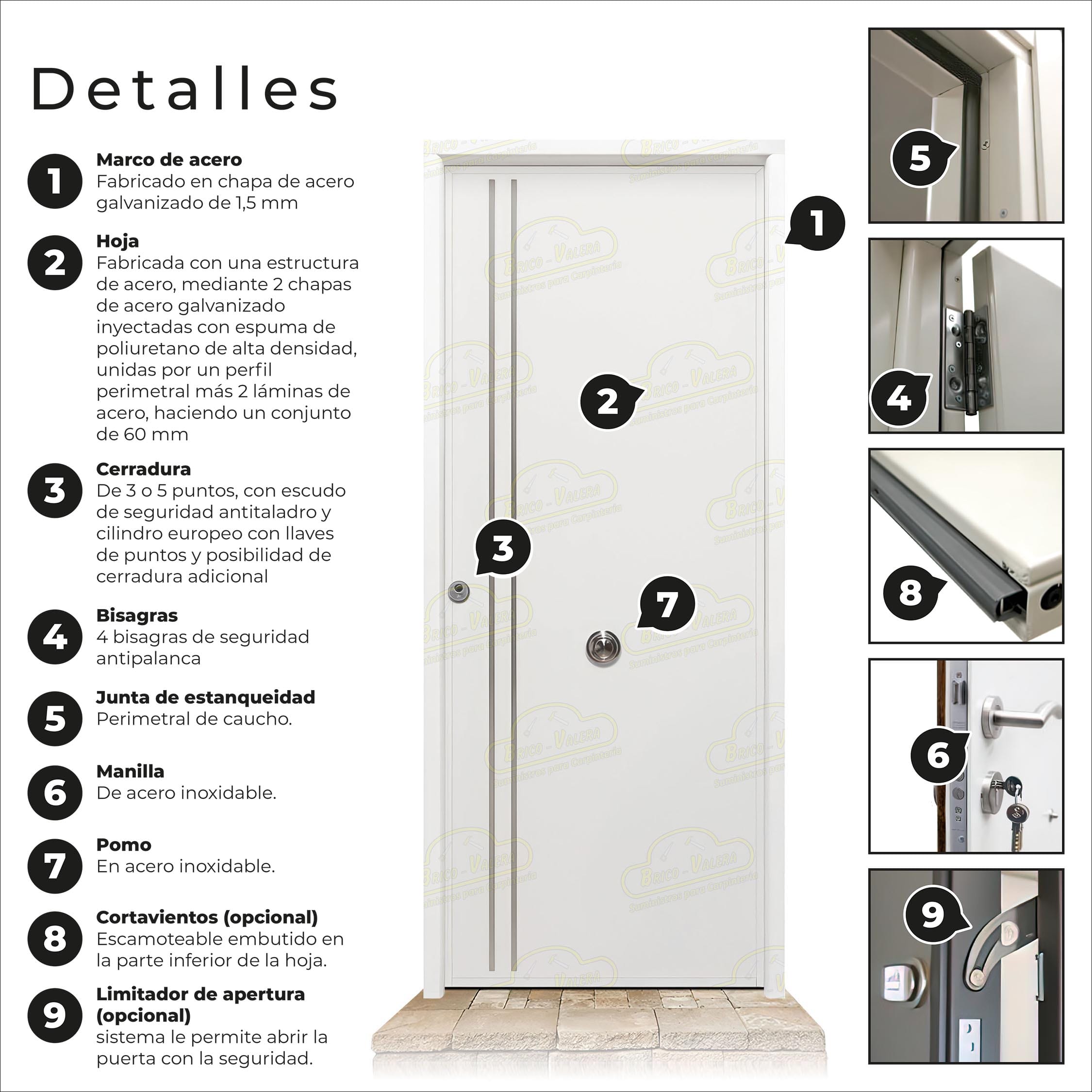Puerta Acorazada Iris FM Blanca Sagacor 100