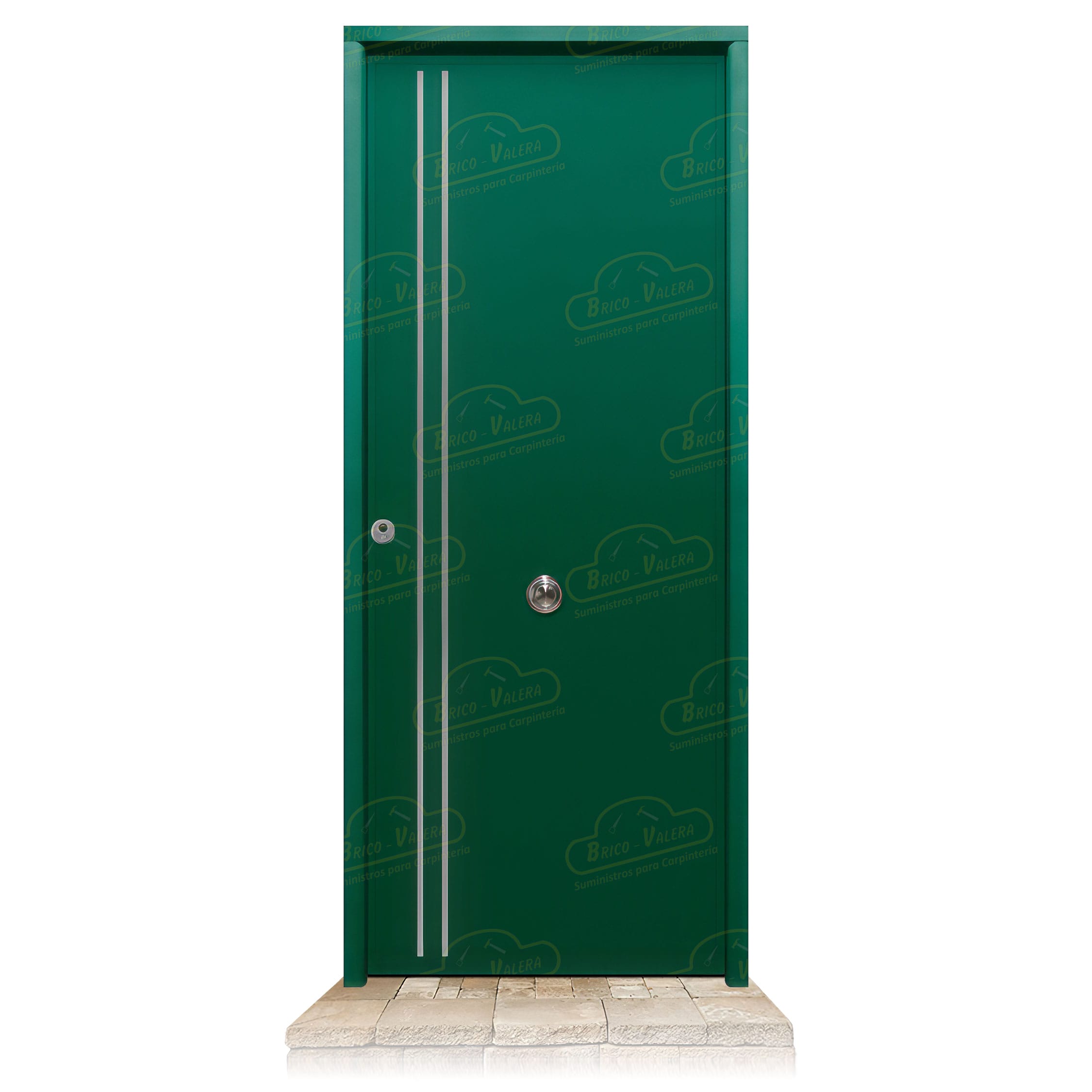 Puerta Acorazada Iris FM Verde Musgo 6005 Sagacor 100