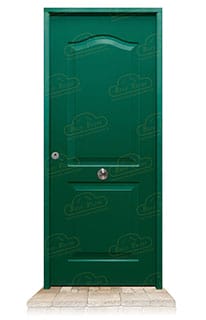 Puerta Acorazada Semiprovenzal Verde Musgo 6005 Sagacor 100